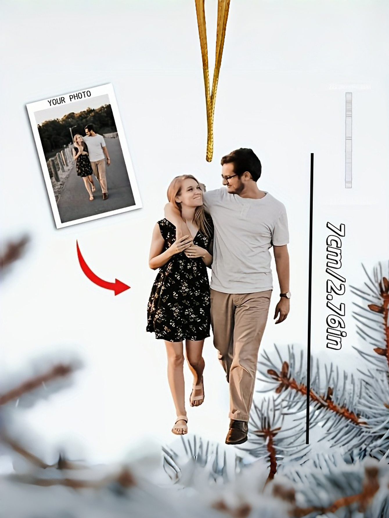 2D Flat Custom Christmas Decorations for Families, Couples, and Pets Photo Ornaments, Acrylic Christmas Tree Decorations Personalized Image Decorations as Christmas Gifts